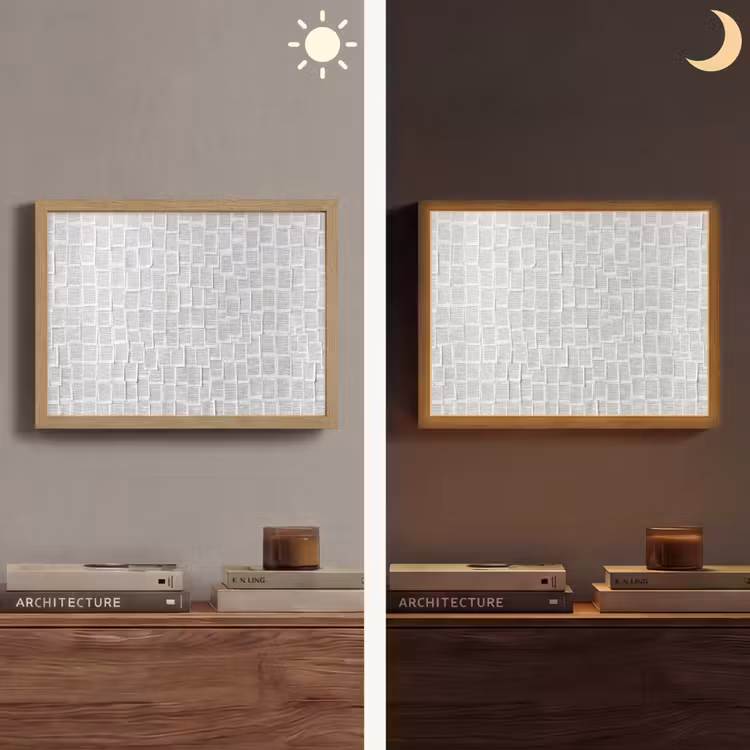Lightbox - Wandlamp - Papier - Overlappend - Textuur - Modern - Wit — 6