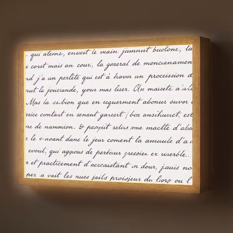 Lightbox - Wandlamp - Tekst - Handschrift - Klassiek - ZwartWit — 1
