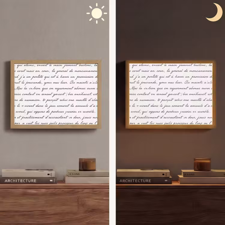 Lightbox - Wandlamp - Tekst - Handschrift - Klassiek - ZwartWit — 6