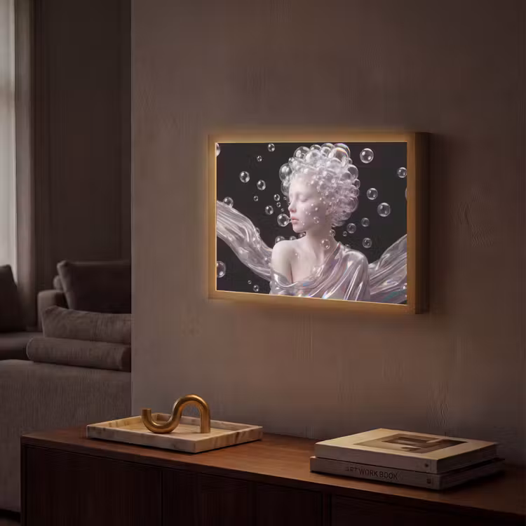 Lightbox - Wandlamp - Vrouw - Bellen - Abstract - Kleurrijk — 2