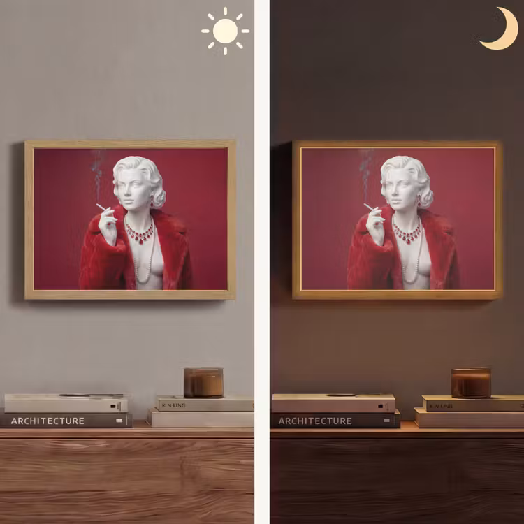 Lightbox - Wandlamp - Vrouw - Bontjas - Mode - Klassiek - Rood — 6