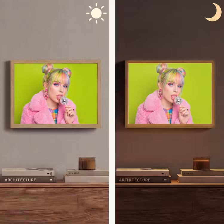 Lightbox - Wandlamp - Vrouw - Kleurrijk haar - Pop art - Modern - Levendig — 6