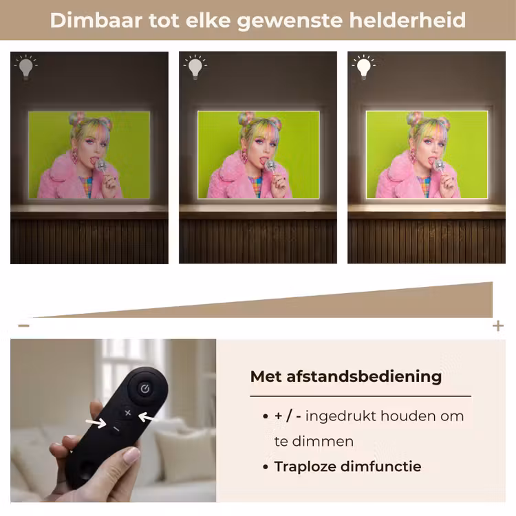 Lightbox - Wandlamp - Vrouw - Kleurrijk haar - Pop art - Modern - Levendig — 9