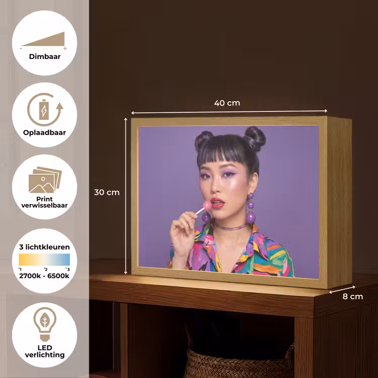 Lightbox - Wandlamp - Vrouw - Portret - Make-up - Paars - Levendig — 10