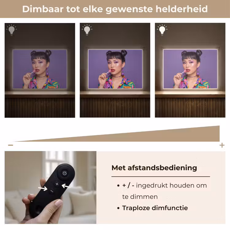Lightbox - Wandlamp - Vrouw - Portret - Make-up - Paars - Levendig — 9