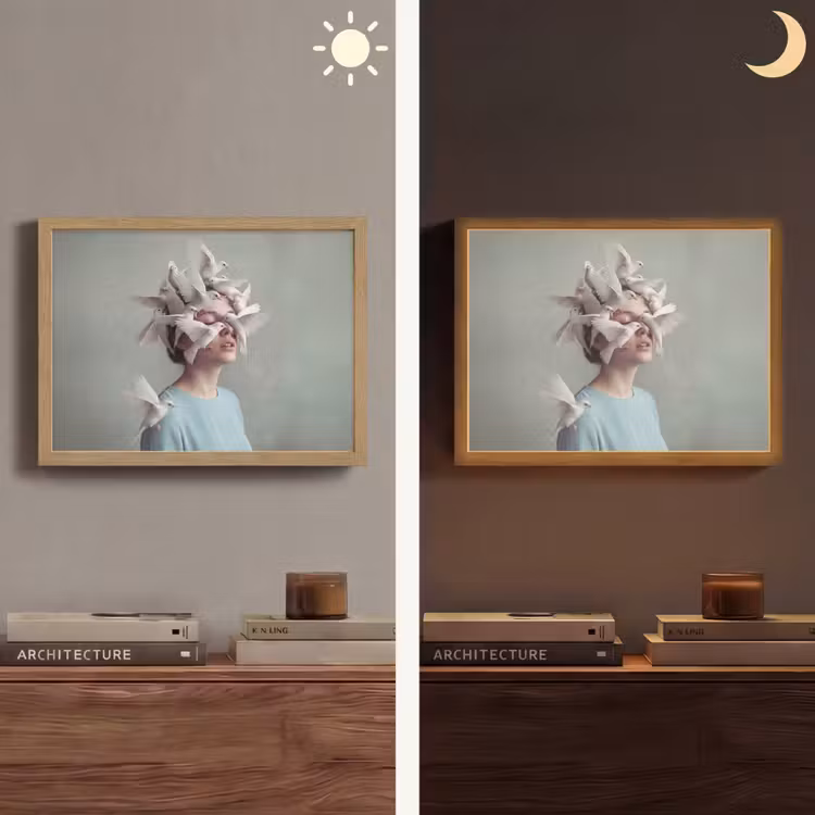 Lightbox - Wandlamp - Vrouw - Vogels - Abstract - Modern - Wit — 6
