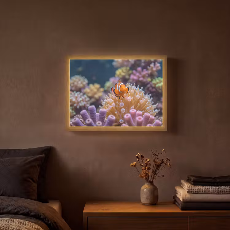 Lightbox - Wandlamp - Vis - Koraal - Onderwater - Oranje - Dieren — 3