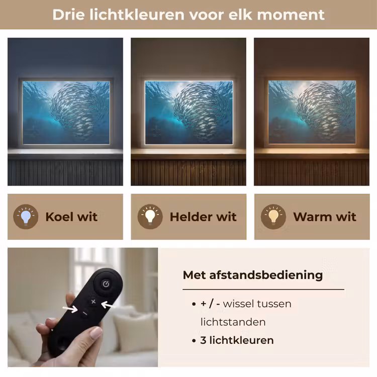 Lightbox - Wandlamp - Vis - School - Oceaan - Natuur - Blauw — 8