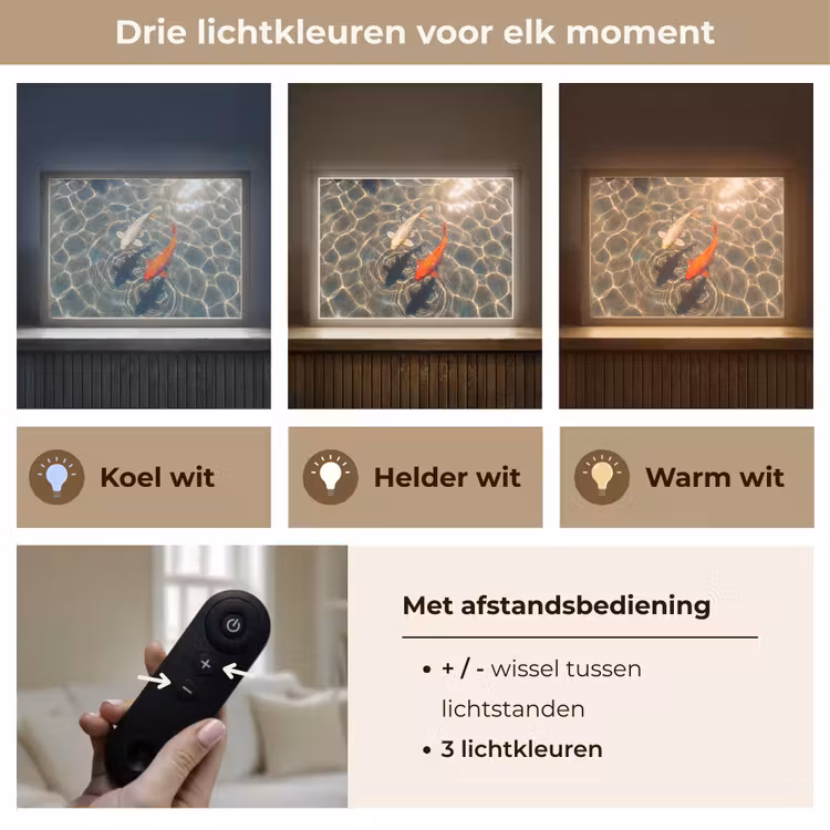 Lightbox - Wandlamp - Vis - Water - Dieren - Oranje - Goud — 8