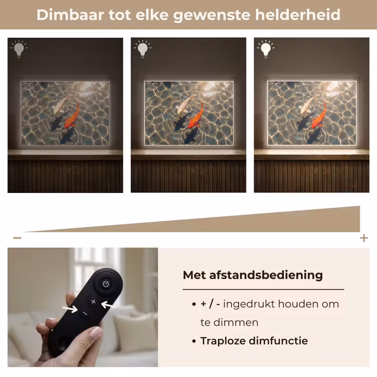 Lightbox - Wandlamp - Vis - Water - Dieren - Oranje - Goud — 9