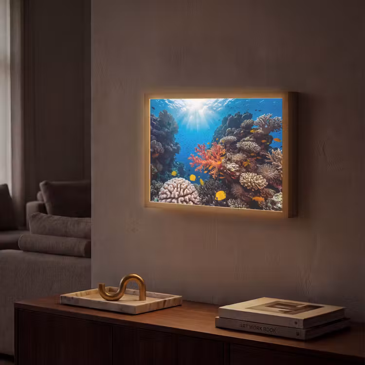 Lightbox - Wandlamp - Zee - Koraalrif - Natuur - Levendig - Blauw — 2