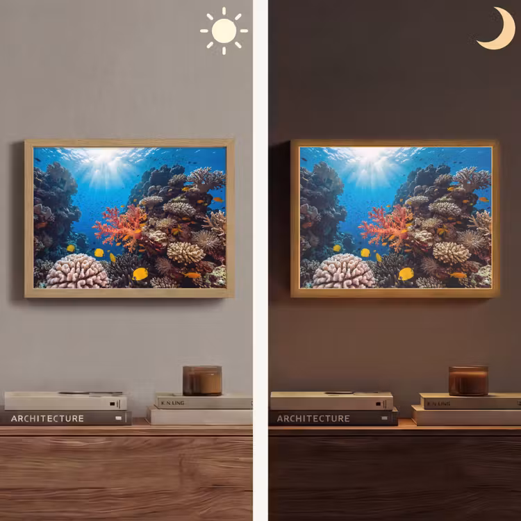 Lightbox - Wandlamp - Zee - Koraalrif - Natuur - Levendig - Blauw — 6