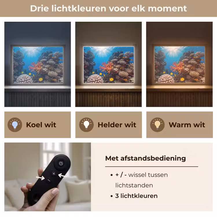 Lightbox - Wandlamp - Zee - Koraalrif - Natuur - Levendig - Blauw — 8
