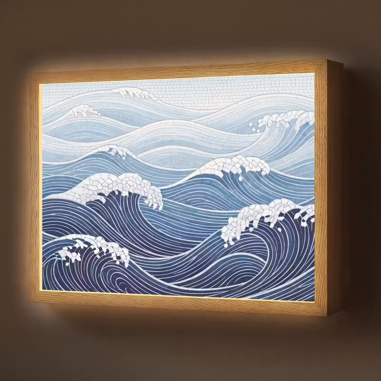 Lightbox - Wandlamp - Water - Mozaïek - Landschap - Modern - Blauw — 1
