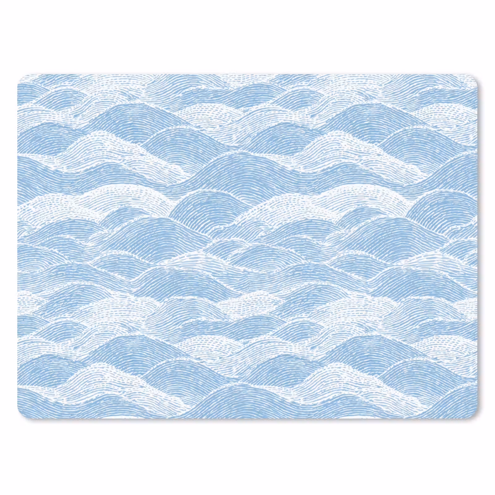 Muismat - Blauw - Wit - Golven - Getekend — 1