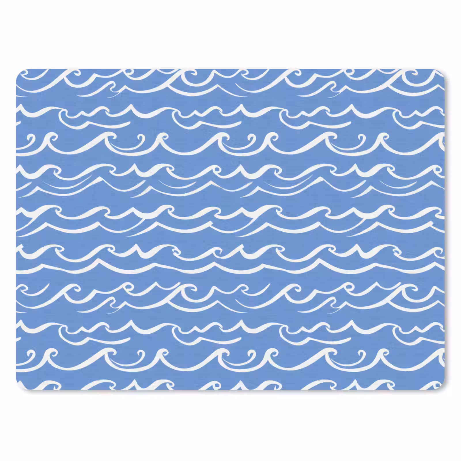 Muismat - Blauw - Wit - Simpel - Getekend - Golven — 1