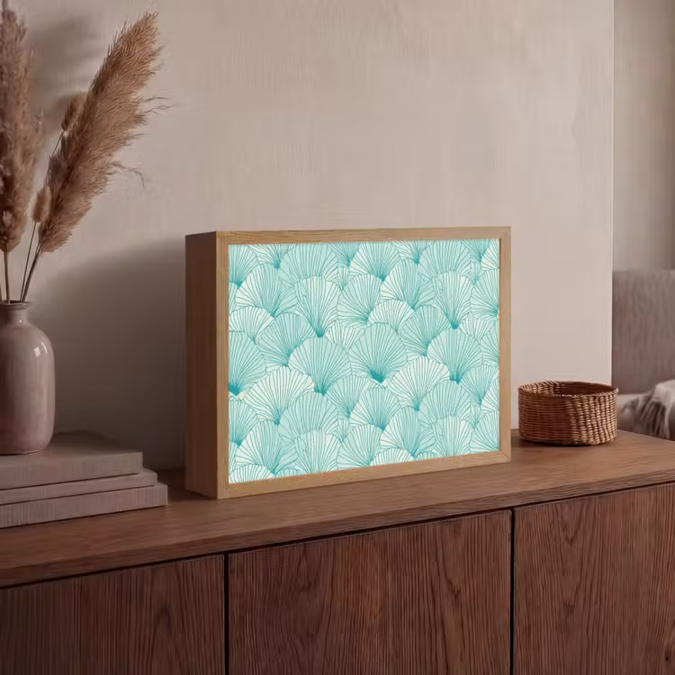 Lightbox - Wandlamp - Groen - Wit - Ginko - Getekend - Textuur — 4