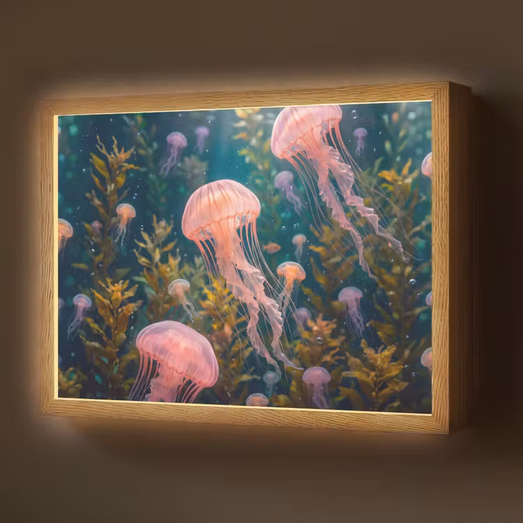 Lightbox - Wandlamp - Kwal - Roze - Onderwater - Zeeleven - Dieren — 1