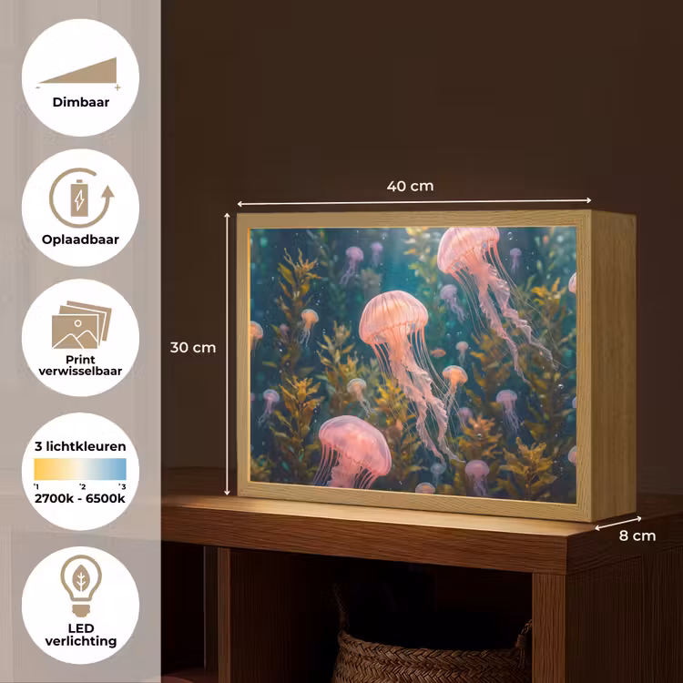 Lightbox - Wandlamp - Kwal - Roze - Onderwater - Zeeleven - Dieren — 10