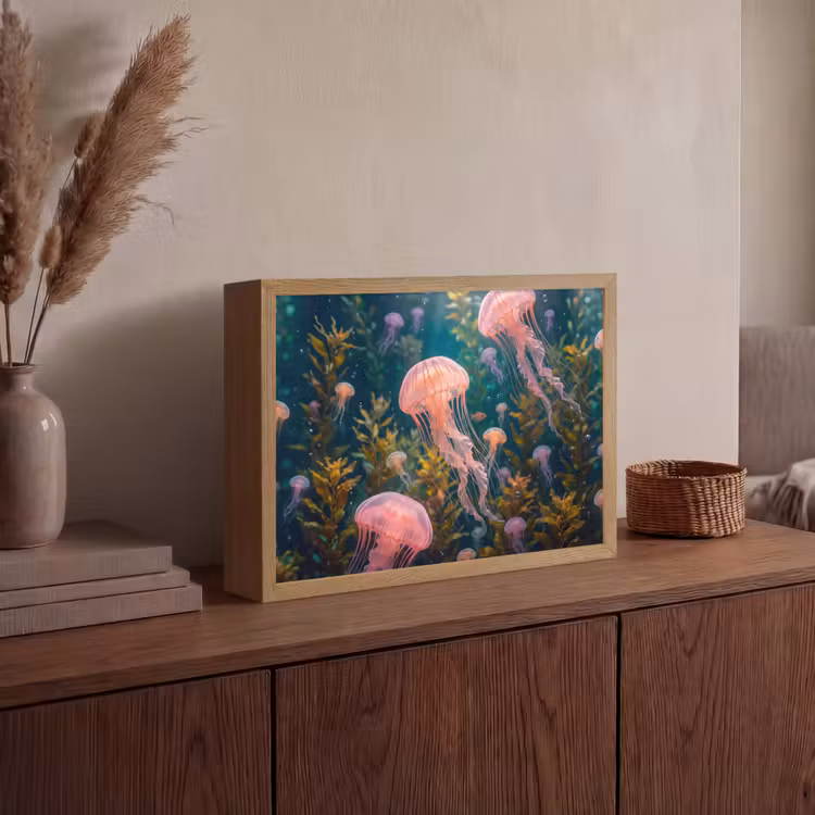 Lightbox - Wandlamp - Kwal - Roze - Onderwater - Zeeleven - Dieren — 4