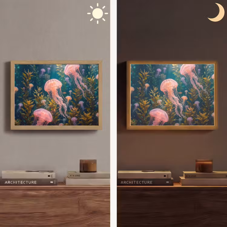 Lightbox - Wandlamp - Kwal - Roze - Onderwater - Zeeleven - Dieren — 6
