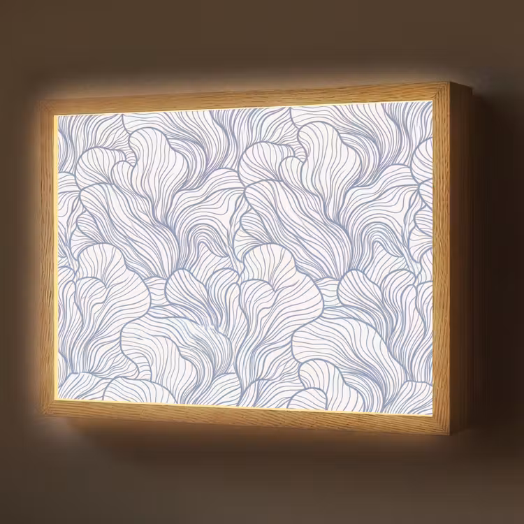 Lightbox - Wandlamp - Patroon - Lijnen - Organisch - Abstract - Blauw — 1