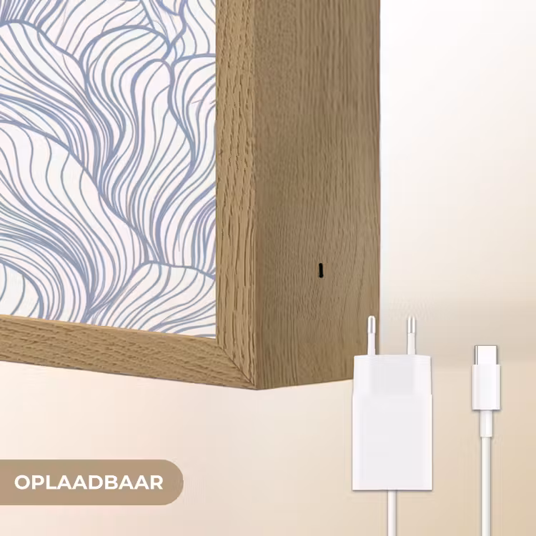 Lightbox - Wandlamp - Patroon - Lijnen - Organisch - Abstract - Blauw — 7