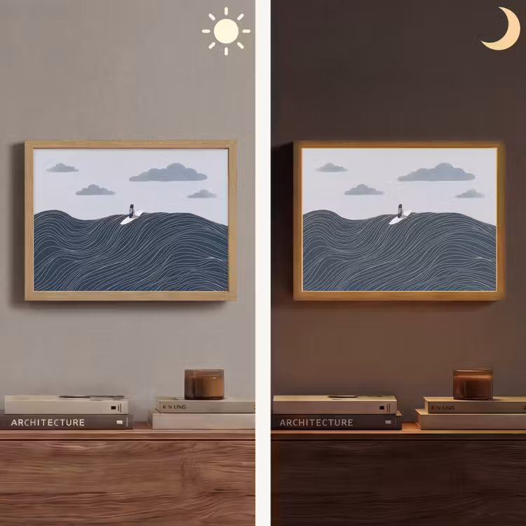 Lightbox - Wandlamp - Persoon - Surfen - Oceaan - Natuur - Modern — 6