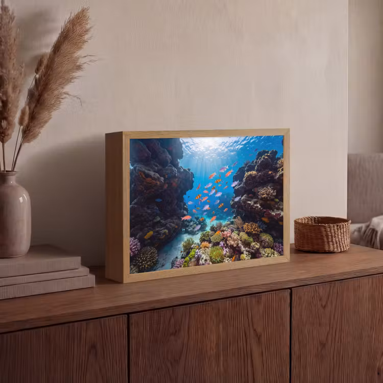 Lightbox - Wandlamp - Vis - Koraalrif - Onderwater - Levendig - Blauw — 4
