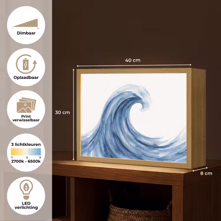 Lightbox - Wandlamp - Water - Beweging - Natuur - Modern - Blauw — 10