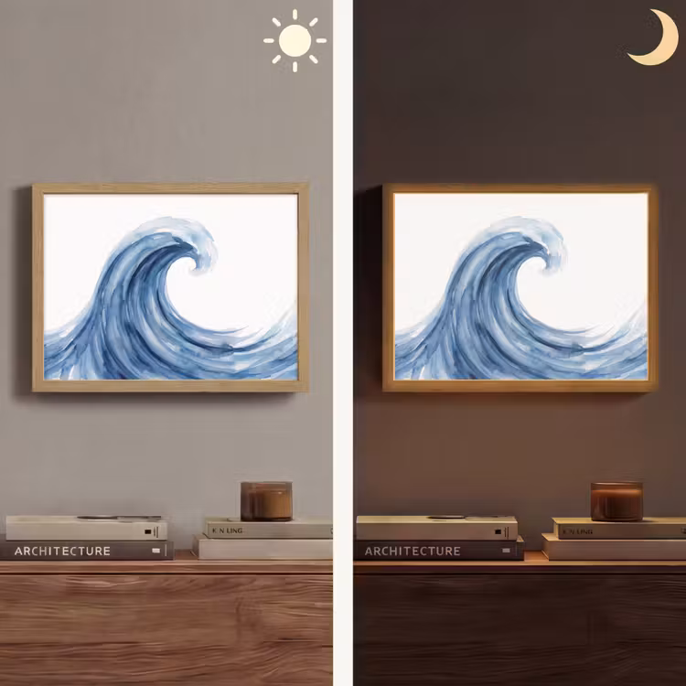 Lightbox - Wandlamp - Water - Beweging - Natuur - Modern - Blauw — 6