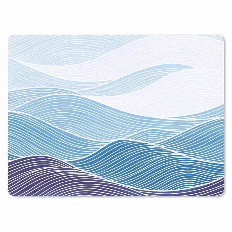 Muismat - Abstract - Golven - Patroon - Blauw - Modern — 1