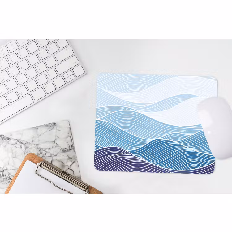 Muismat - Abstract - Golven - Patroon - Blauw - Modern — 2