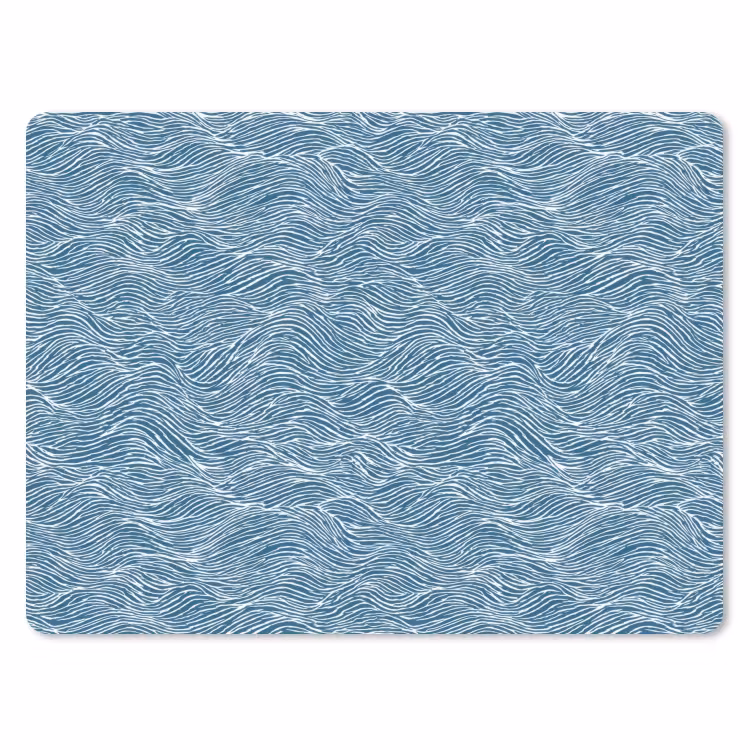 Muismat - Blauw - Wit - Golven - Getekend - Textuur — 1