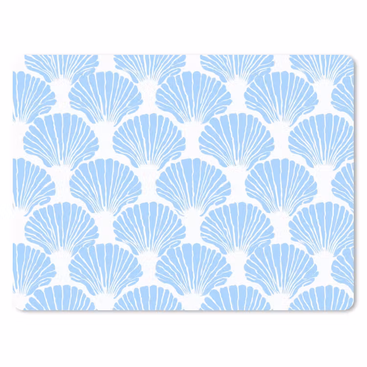 Muismat - Blauw - Wit - Schelpen - Grafisch - Structuur — 1