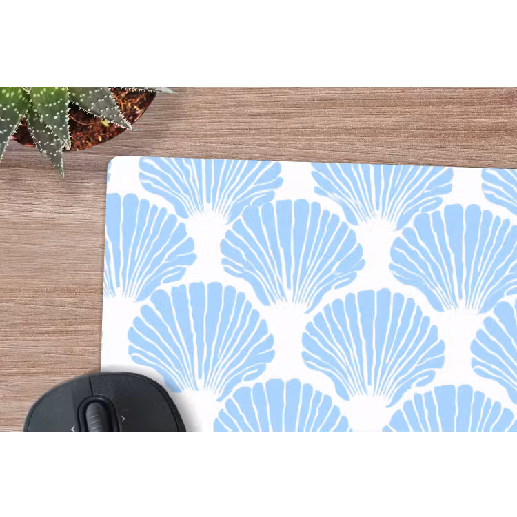 Muismat - Blauw - Wit - Schelpen - Grafisch - Structuur — 4