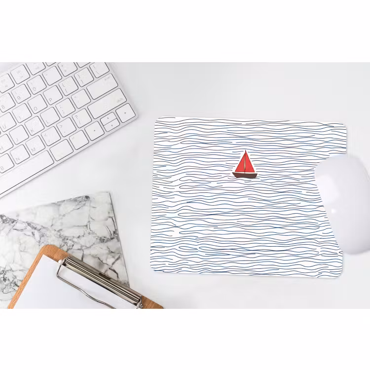 Muismat - Boot - Water - Rood - Illustratie - Minimalistisch — 2