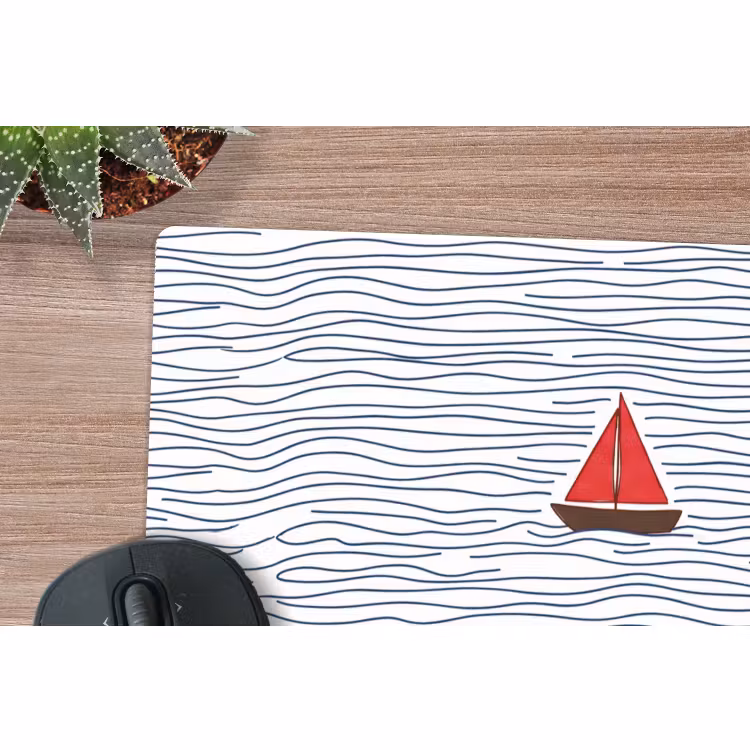 Muismat - Boot - Water - Rood - Illustratie - Minimalistisch — 4