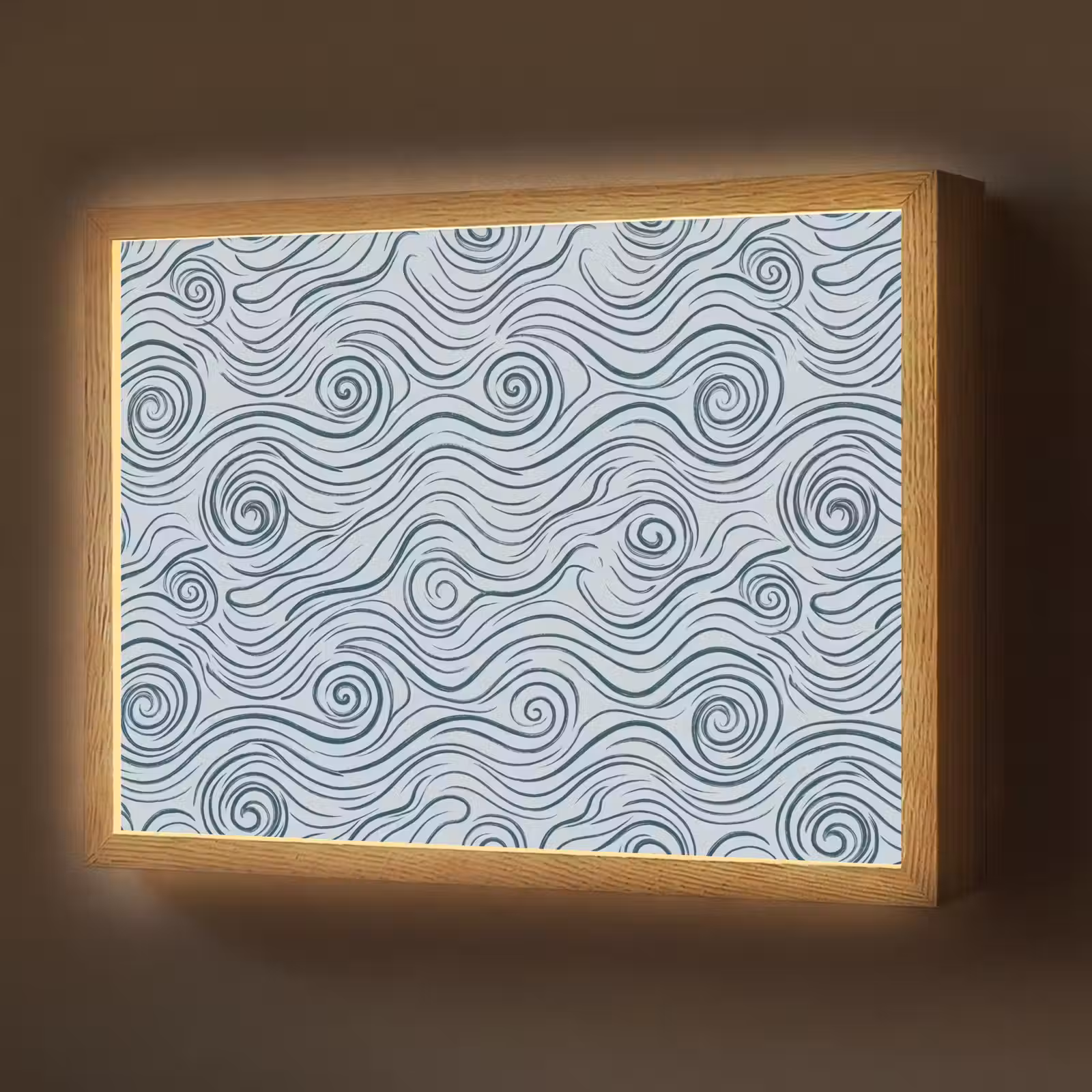 Lightbox - Wandlamp - Patroon - Golven - Abstract - Modern - Blauw — 1