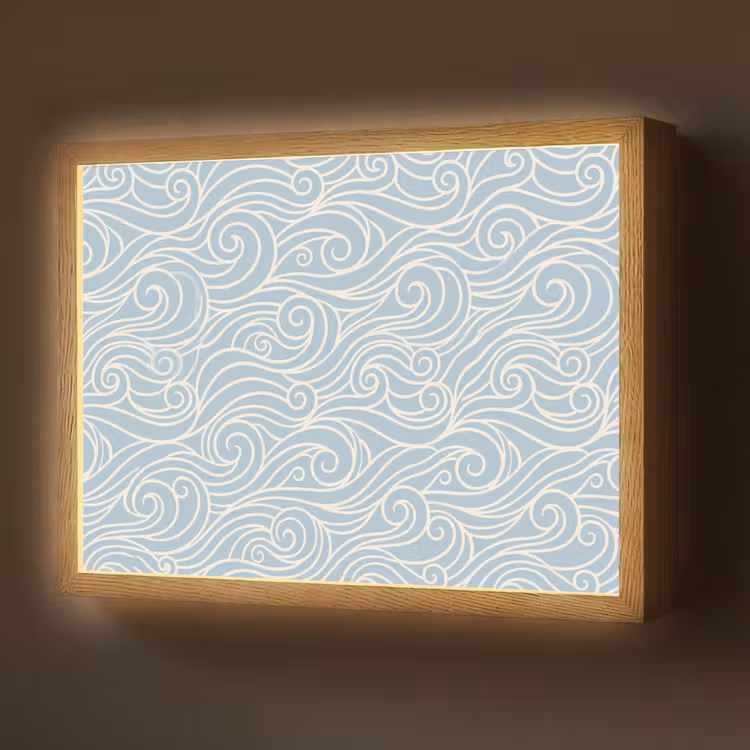 Lightbox - Wandlamp - Golf - Abstract - Natuur - Modern - Blauw — 1