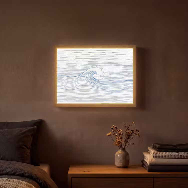 Lightbox - Wandlamp - Golf - Brekende - Natuur - Minimalistisch - Blauw — 3