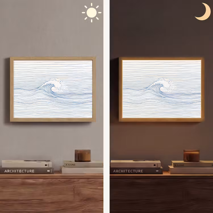 Lightbox - Wandlamp - Golf - Brekende - Natuur - Minimalistisch - Blauw — 6