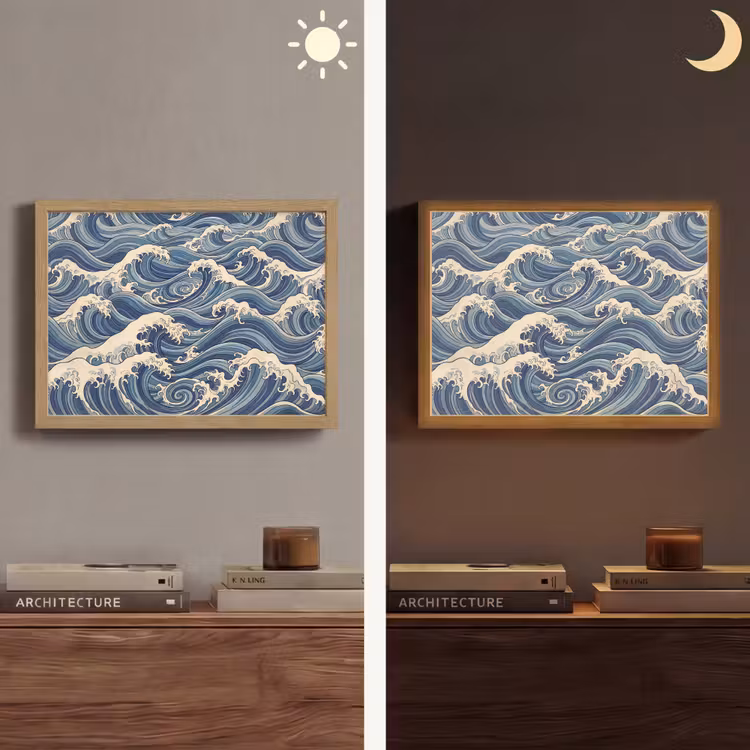Lightbox - Wandlamp - Golven - Zee - Natuur - Abstract - Blauw — 6