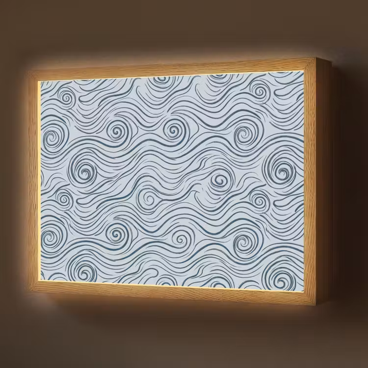 Lightbox - Wandlamp - Patroon - Golven - Abstract - Modern - Blauw — 1