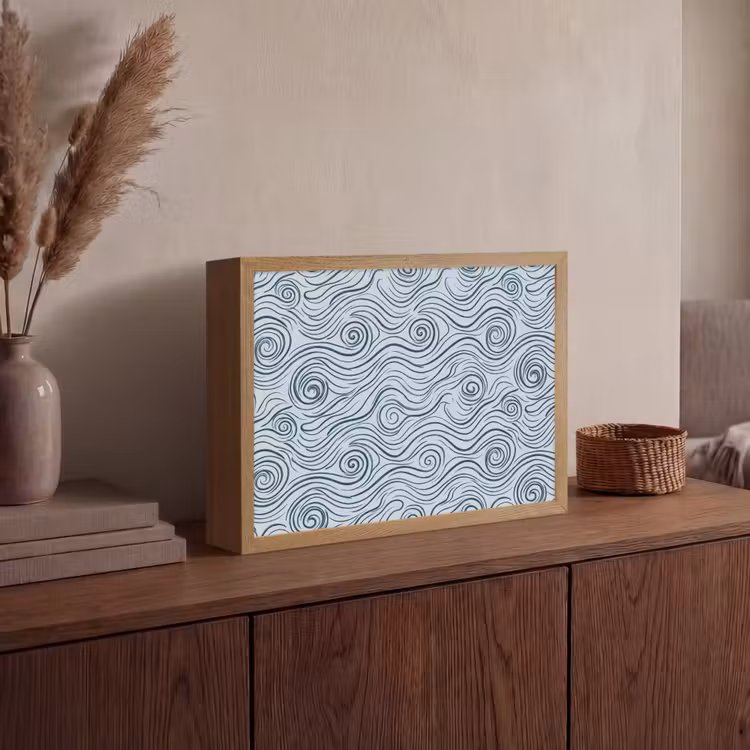 Lightbox - Wandlamp - Patroon - Golven - Abstract - Modern - Blauw — 4