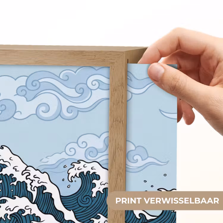 Lightbox - Wandlamp - Zee - Golven - Japans - Natuur - Blauw — 5