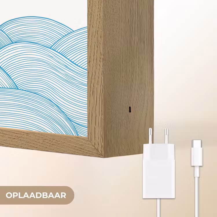 Lightbox - Wandlamp - Zeilboot - Golven - Zee - Illustratie - Blauw — 7