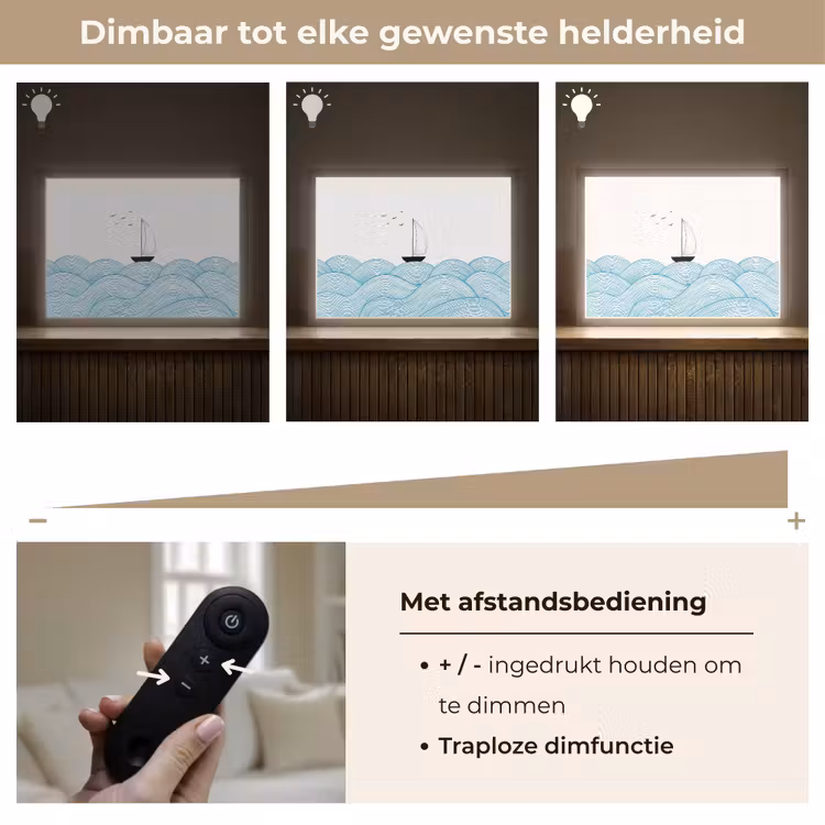 Lightbox - Wandlamp - Zeilboot - Golven - Zee - Illustratie - Blauw — 9