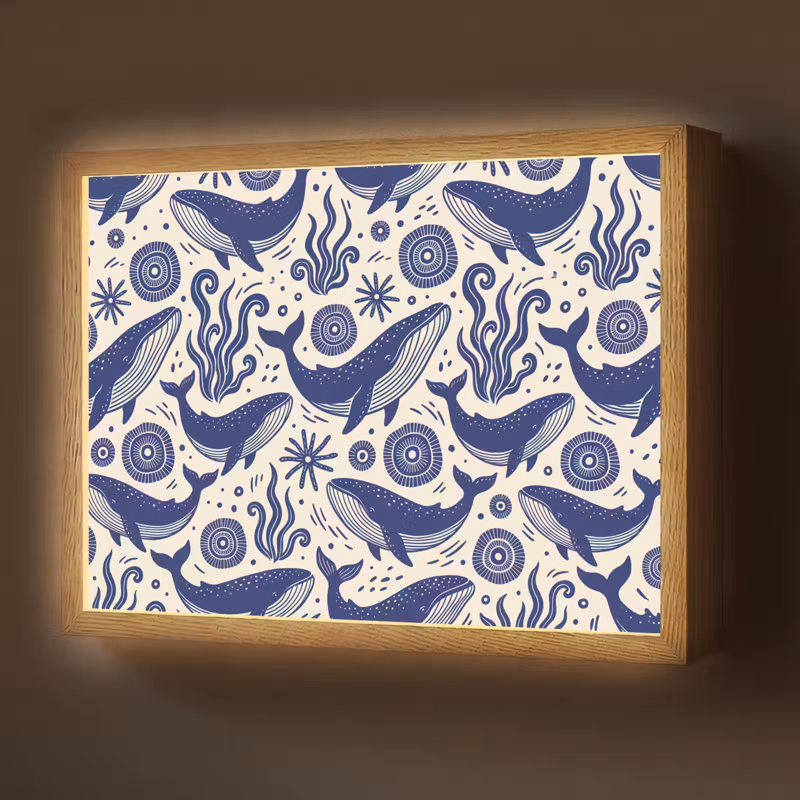 Lightbox - Wandlamp - Walvis - Onderwater - Dieren - Abstract - Blauw — 1