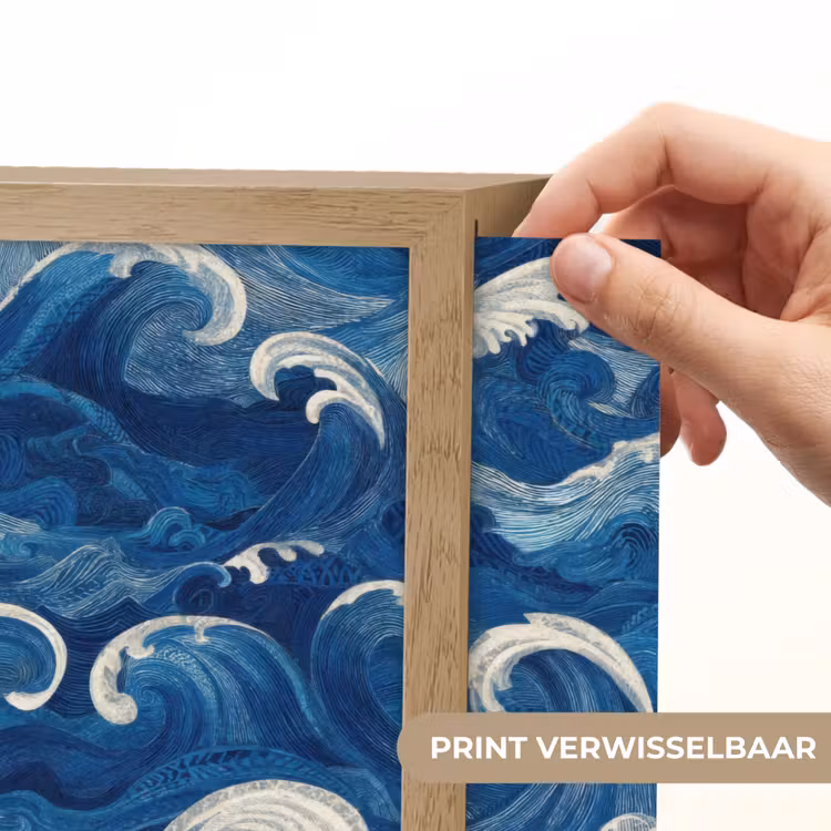 Lightbox - Wandlamp - Japans - Oceaan - Golven - Blauw — 5
